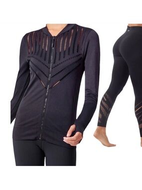 Marika Black Laser-Cut Active Top